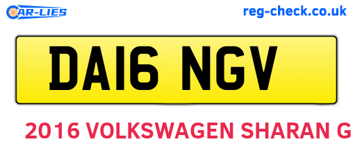 DA16NGV are the vehicle registration plates.