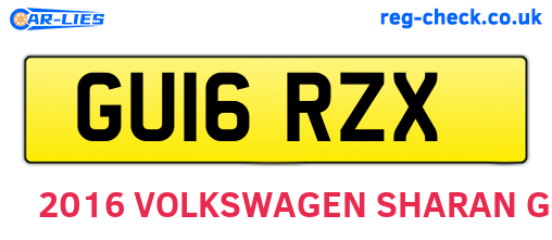 GU16RZX are the vehicle registration plates.