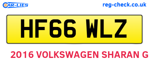 HF66WLZ are the vehicle registration plates.