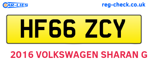 HF66ZCY are the vehicle registration plates.