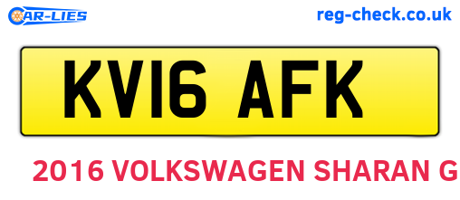 KV16AFK are the vehicle registration plates.