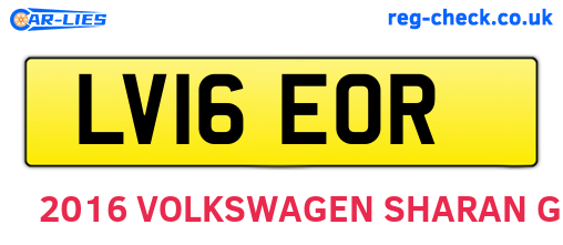 LV16EOR are the vehicle registration plates.