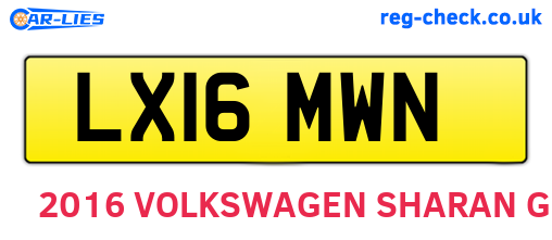 LX16MWN are the vehicle registration plates.