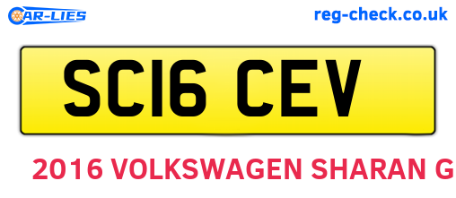 SC16CEV are the vehicle registration plates.