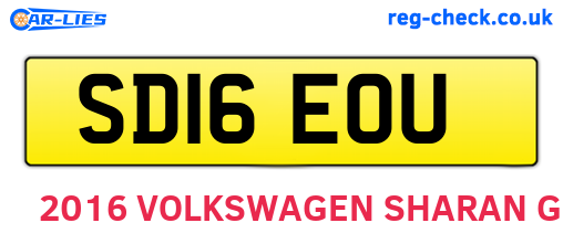 SD16EOU are the vehicle registration plates.
