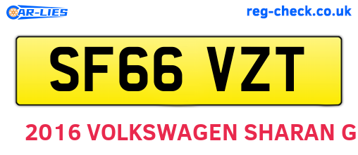 SF66VZT are the vehicle registration plates.