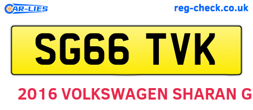 SG66TVK are the vehicle registration plates.