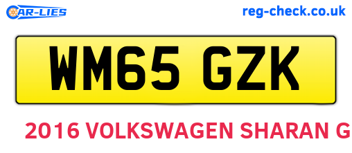 WM65GZK are the vehicle registration plates.