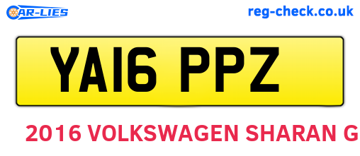 YA16PPZ are the vehicle registration plates.