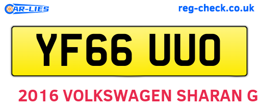 YF66UUO are the vehicle registration plates.