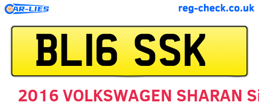 BL16SSK are the vehicle registration plates.