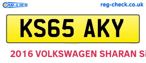 KS65AKY are the vehicle registration plates.