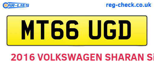 MT66UGD are the vehicle registration plates.