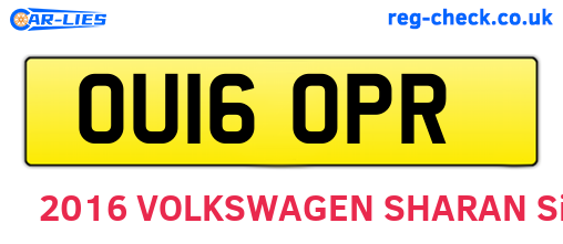 OU16OPR are the vehicle registration plates.