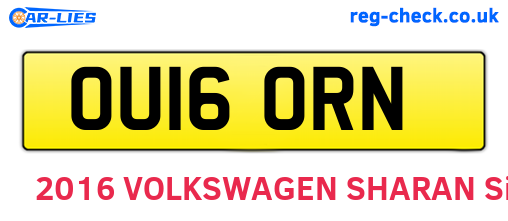 OU16ORN are the vehicle registration plates.