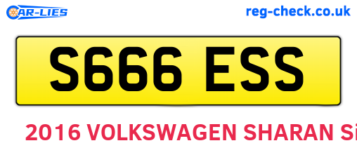 S666ESS are the vehicle registration plates.