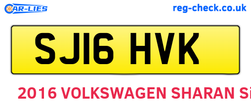 SJ16HVK are the vehicle registration plates.