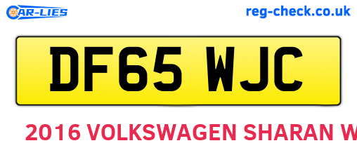 DF65WJC are the vehicle registration plates.