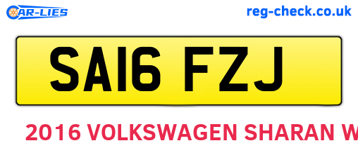 SA16FZJ are the vehicle registration plates.