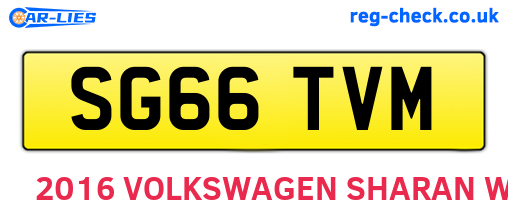 SG66TVM are the vehicle registration plates.
