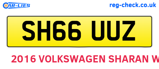 SH66UUZ are the vehicle registration plates.