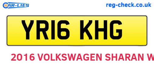 YR16KHG are the vehicle registration plates.