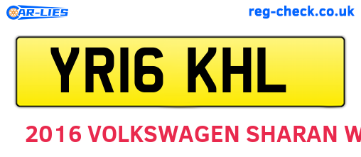 YR16KHL are the vehicle registration plates.