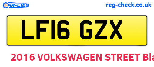 LF16GZX are the vehicle registration plates.
