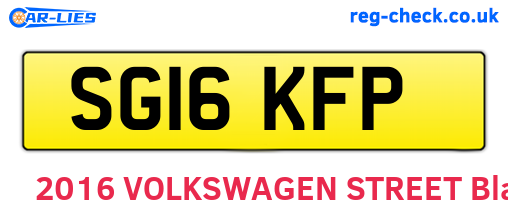 SG16KFP are the vehicle registration plates.