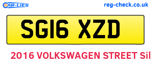 SG16XZD are the vehicle registration plates.