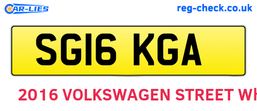 SG16KGA are the vehicle registration plates.