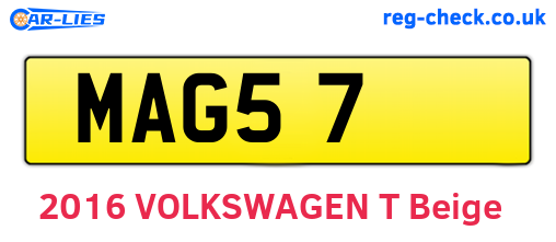MAG57 are the vehicle registration plates.