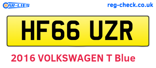 HF66UZR are the vehicle registration plates.