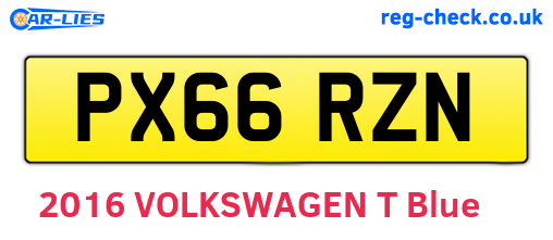 PX66RZN are the vehicle registration plates.