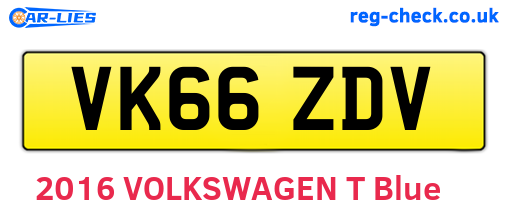 VK66ZDV are the vehicle registration plates.