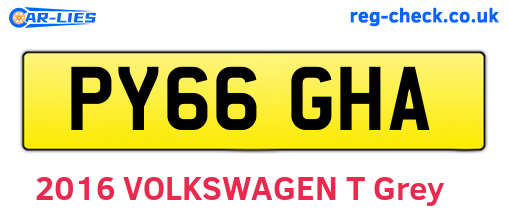 PY66GHA are the vehicle registration plates.