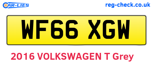 WF66XGW are the vehicle registration plates.