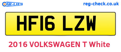 HF16LZW are the vehicle registration plates.