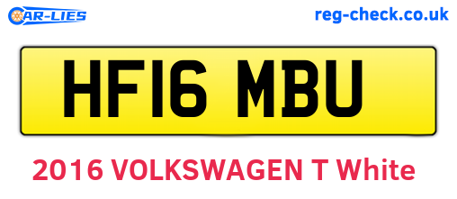 HF16MBU are the vehicle registration plates.