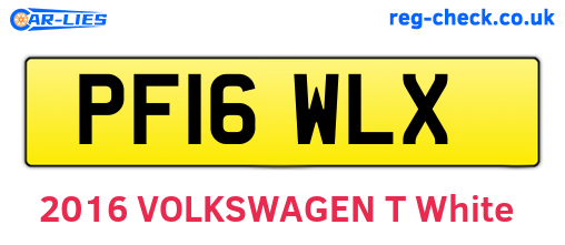 PF16WLX are the vehicle registration plates.