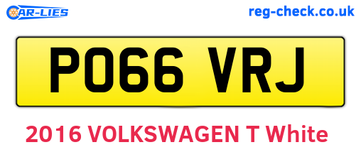 PO66VRJ are the vehicle registration plates.