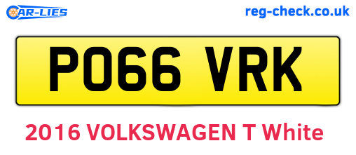 PO66VRK are the vehicle registration plates.