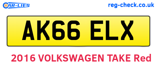 AK66ELX are the vehicle registration plates.