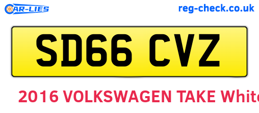 SD66CVZ are the vehicle registration plates.