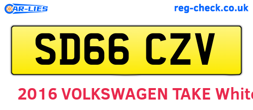 SD66CZV are the vehicle registration plates.