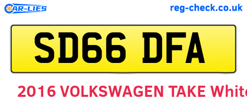 SD66DFA are the vehicle registration plates.