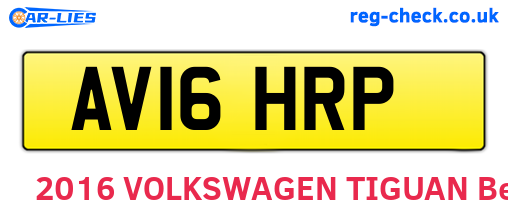 AV16HRP are the vehicle registration plates.