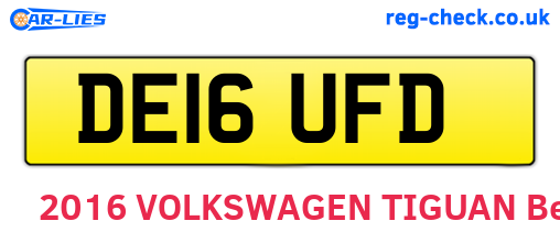 DE16UFD are the vehicle registration plates.