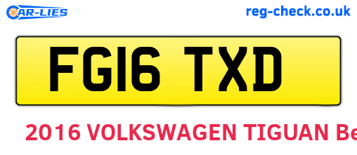 FG16TXD are the vehicle registration plates.