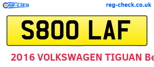 S800LAF are the vehicle registration plates.